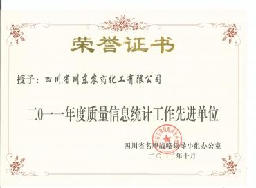 2011年度質(zhì)量信息統計工作先進(jìn)單位